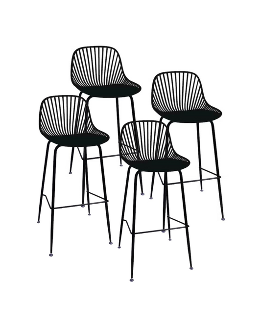 Pack 4 Taburetes Indiana Negro 77cm