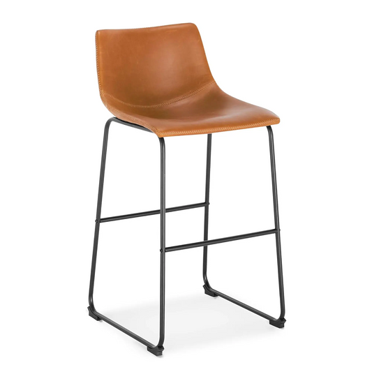 Taburete Leah Cuero 65 cm