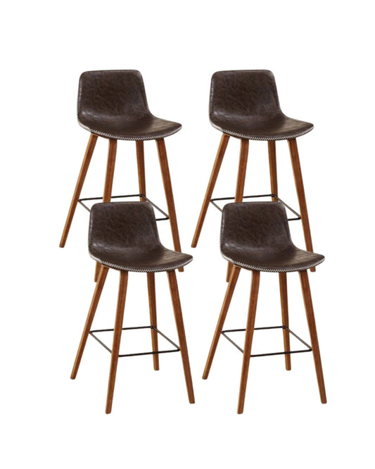 Pack 4 Taburetes De Bar Cuero