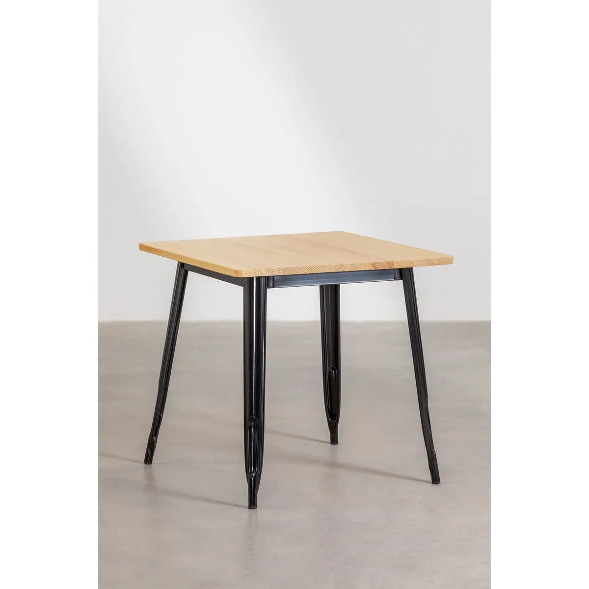 Mesa Tolix Madera 70x70 cm
