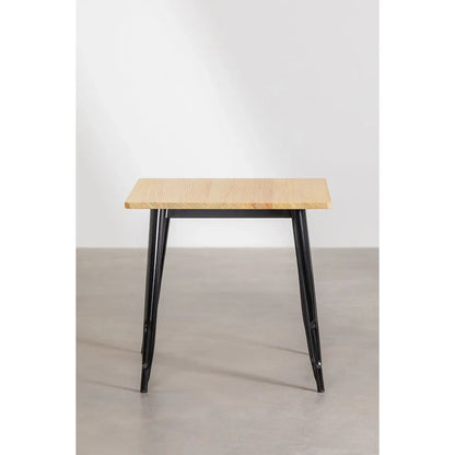 Mesa Tolix Madera 70x70 cm
